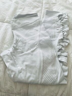 Women's White Active Mesh Detail Leggings